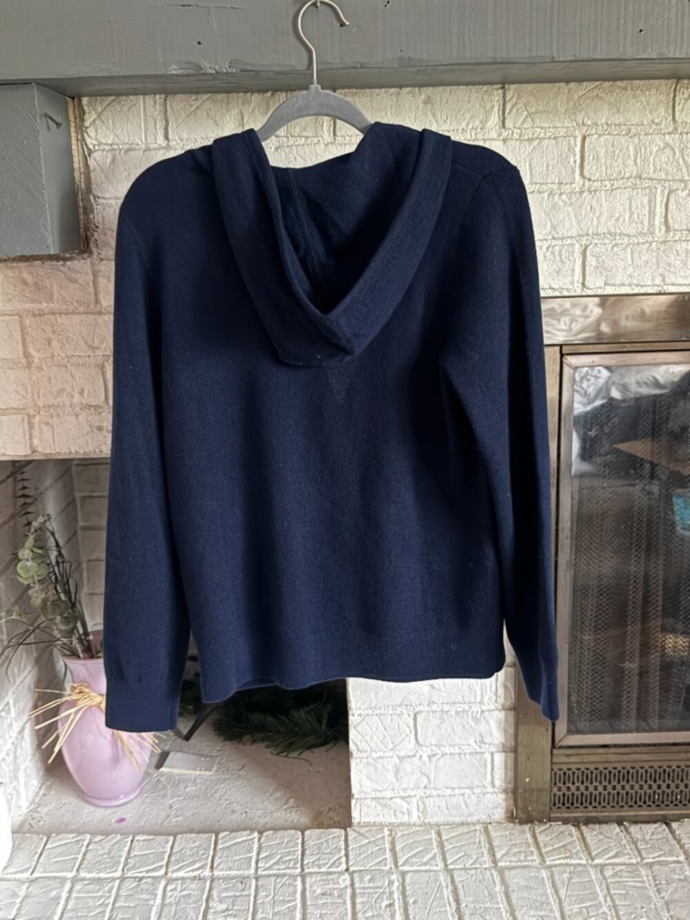 Quince 100% Mongolian Cashmere Full Zip Hoodie True Navy M NWT - Picture 2 of 4